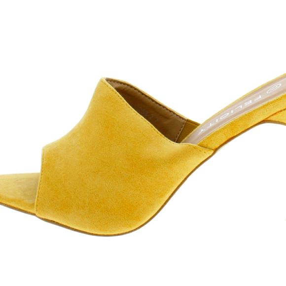 Felicity Gold Velvet Mules - Picture 3 of 3